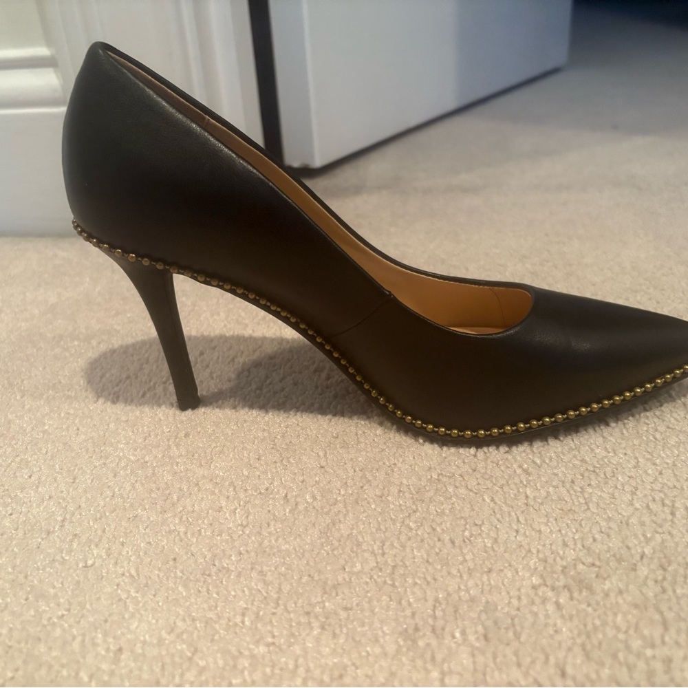 Coach Black Heels with Gold Trim - Picture 6 of 6